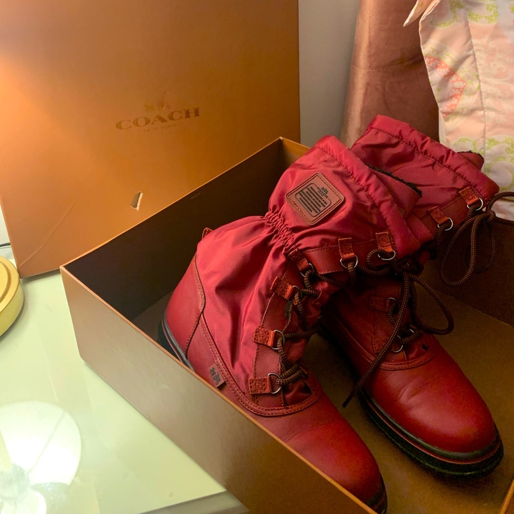 Coach red boots!